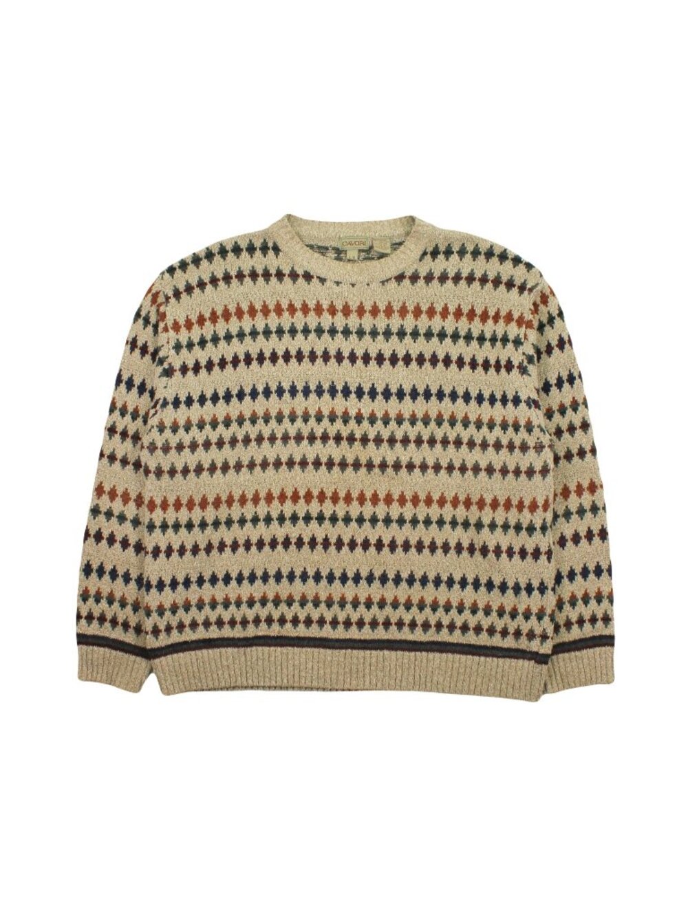 Cavori Diamond Pattern Knit Sweater L